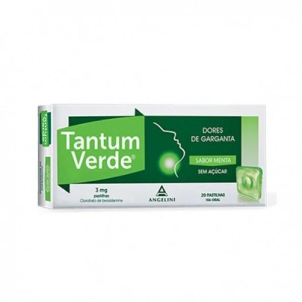 Tantum Verde Menta Sem Açucar, 3 mg x 20 pst