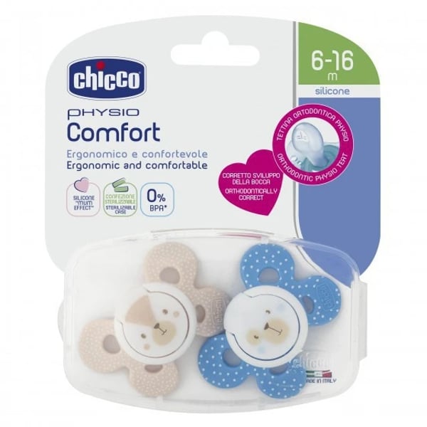 Chicco Chupetas Physio Comfort Silicone 6-16 Meses x 2 Unidades