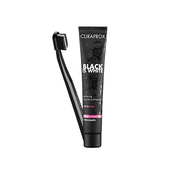 Curaprox Black is White Kit Pasta Dentífrica 90 ml + Escova de Dentes