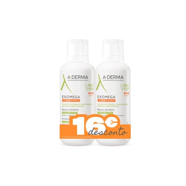 A-Derma Exomega Control Bálsamo Emoliente 400ml x 2 Preço Especial 