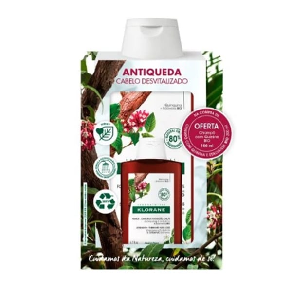 Klorane Quinina e Edelvaisse Bio Champô Antiqueda 200 ml com Oferta de Champô 100 ml